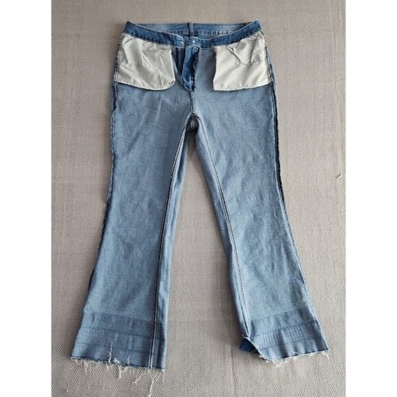 Ashley Stewart Jeans Size 14 Medium Wash Rhinestone Raw Edge Bootcut Leg 147502 - Picture 8 of 16